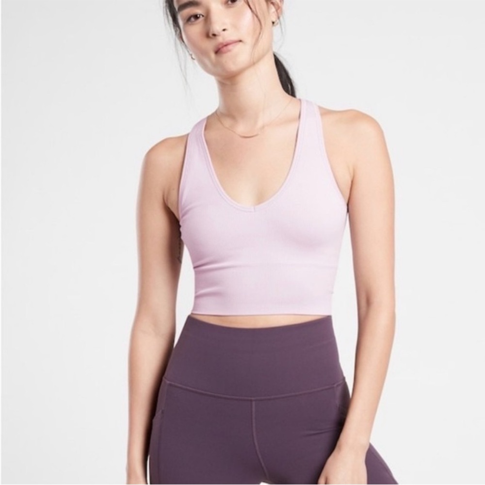 NWT Athleta Aurora Crop Rib Tank, S, Lilac